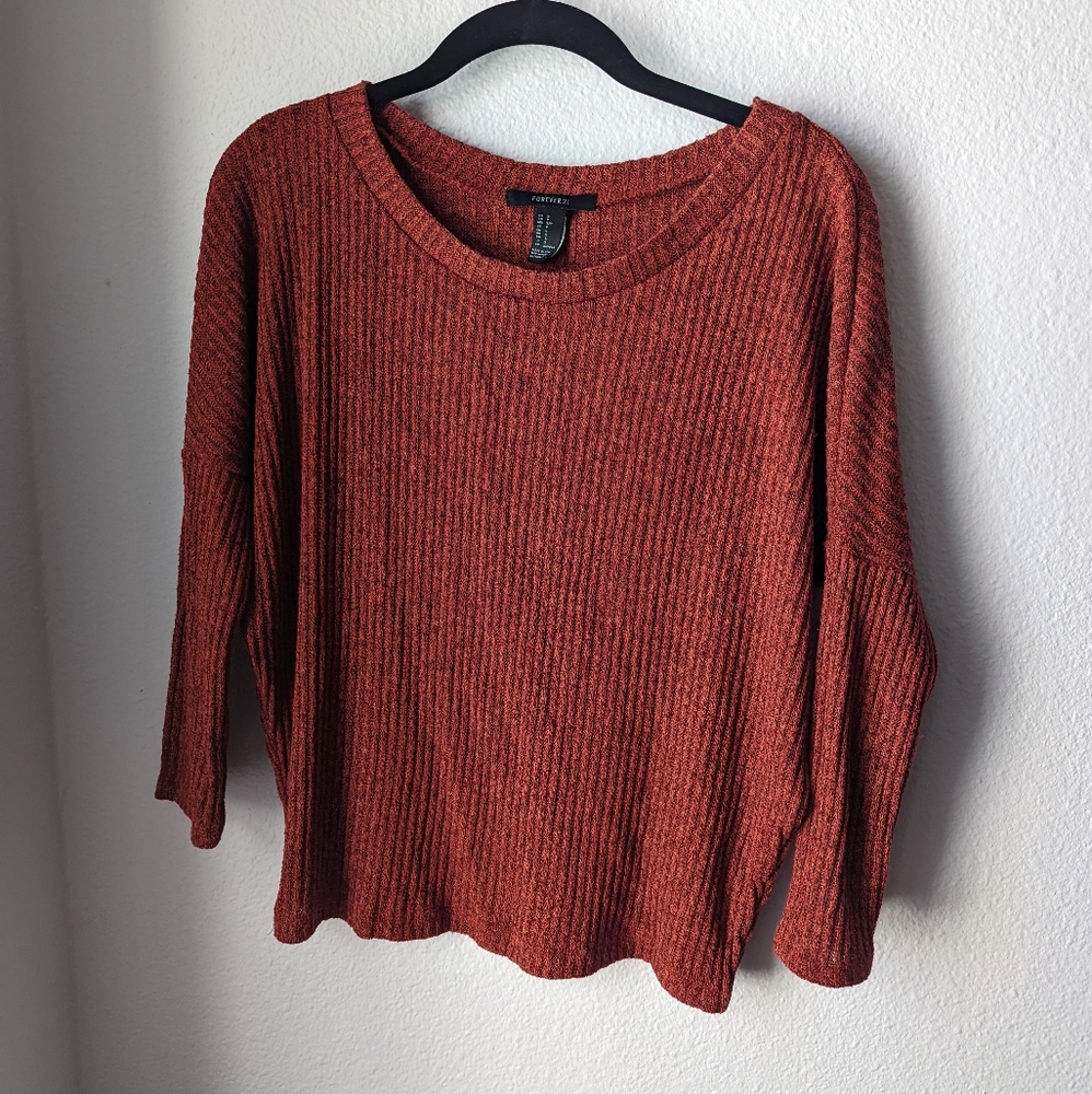 LAST WEEK - Lightweight Orange Batwing Sweater - Forever21 Small